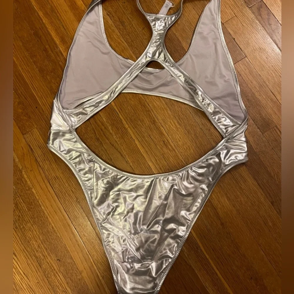 NWT Skims Metallic Nickel Silver One Piece Monokini Size 3X